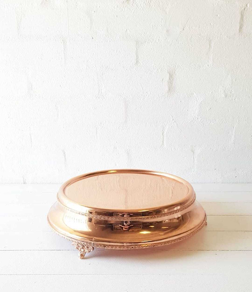 Antique Round Cake Stand - Rose Gold - <p style='text-align: center;'>R 100</p>